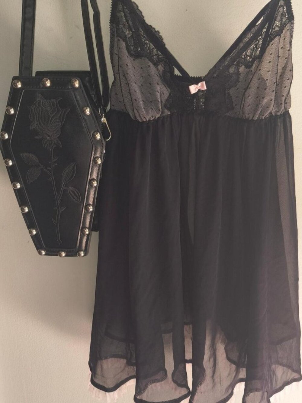Victoria's Secret Black Sheer Babydoll Slip